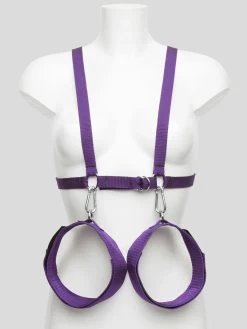 Purple Reins Body Harness With Wrist And Thigh Restraint -Online Sex toys shop 73805 a40388 purple 002
