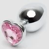 Lovehoney Jeweled Heart Metal Large Butt Plug 3.5 Inch -Online Sex toys shop 74013 a40512 silver 000