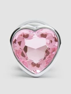 Lovehoney Jeweled Heart Metal Large Butt Plug 3.5 Inch -Online Sex toys shop 74013 a40512 silver 001