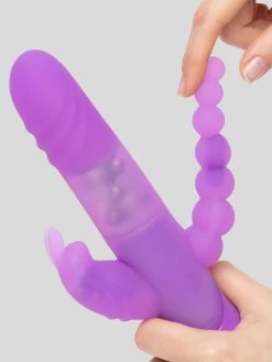 Lovehoney Dream Rabbit Rechargeable Silicone Triple Rabbit Vibrator -Online Sex toys shop 74085 a35180 purple 005