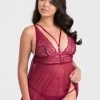 Lovehoney Late Night Liaison Wine Lace Babydoll Set 2 Lovehoney Late Night Liaison Wine Lace Babydoll Set -Online Sex toys shop 74107 a39228 red regular 000