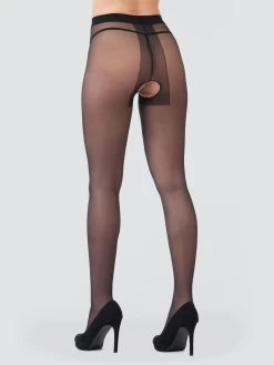 Lovehoney Black Sheer Crotchless Pantyhose