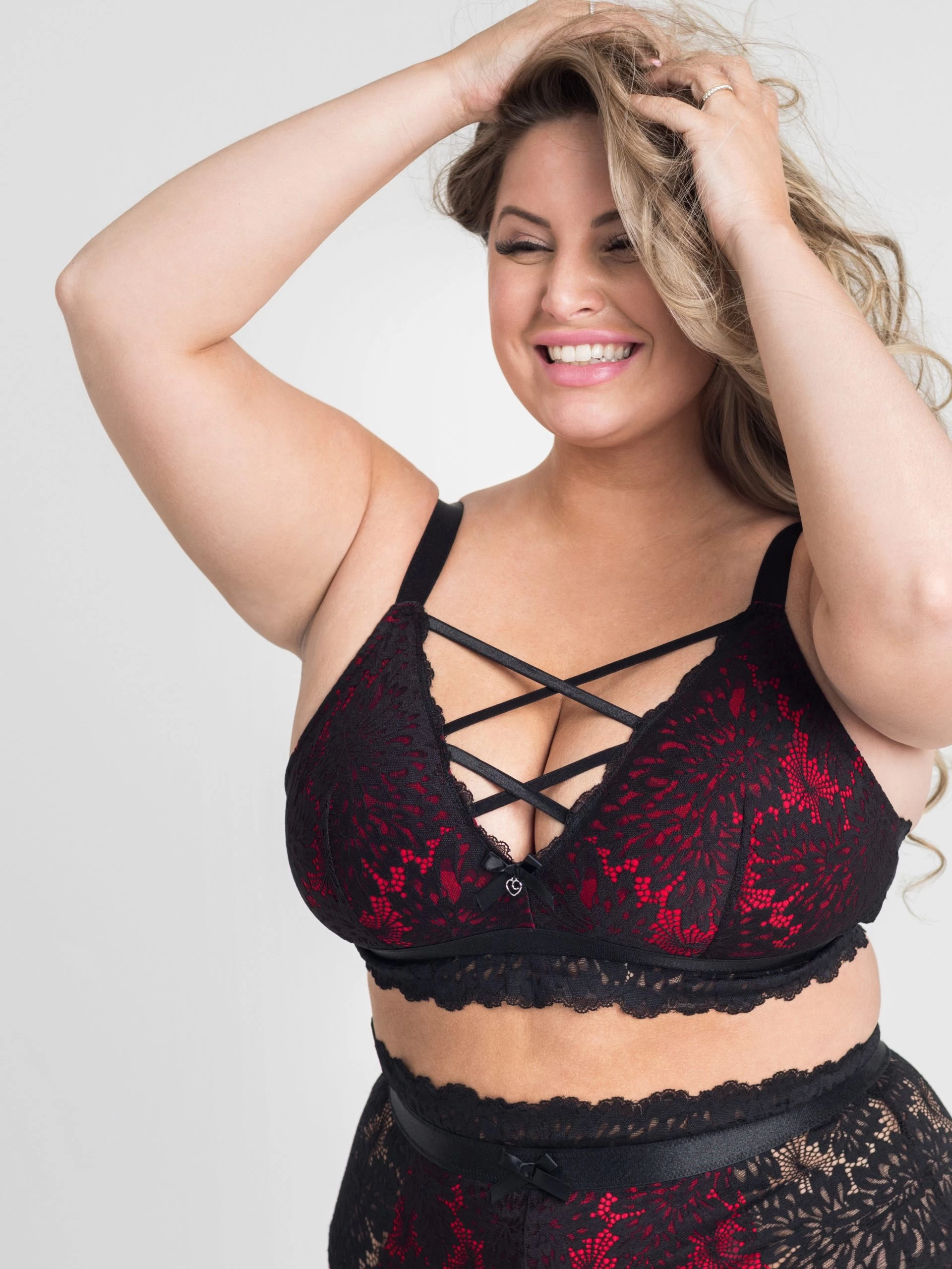 Lovehoney Plus Size Night Lily Wine And Black Lace Bra Set 6 Lovehoney Plus Size Night Lily Wine And Black Lace Bra Set - Image 4