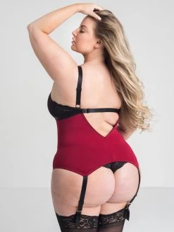 Lovehoney Plus Size Night Lily Wine And Black Lace Basque Set 8 Lovehoney Plus Size Night Lily Wine And Black Lace Basque Set -Online Sex toys shop 74231 a40680 black x size 002