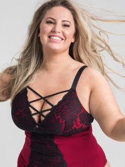 Lovehoney Plus Size Night Lily Wine And Black Lace Basque Set 9 Lovehoney Plus Size Night Lily Wine And Black Lace Basque Set -Online Sex toys shop 74231 a40680 black x size 003