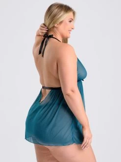 Lovehoney Plus Size Barely There Sheer Green Babydoll Set -Online Sex toys shop 74243 a37320 green x size 002