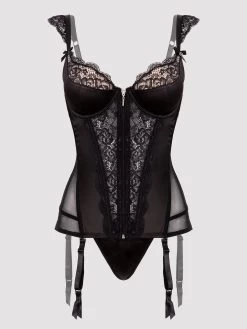 Lovehoney Treasure Me Black Push-Up Basque Set -Online Sex toys shop 74550 a40915 black regular 005