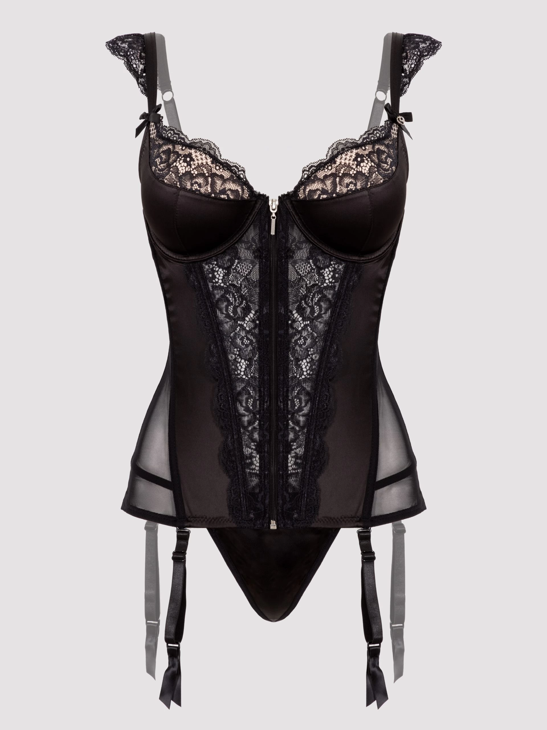 Lovehoney Plus Size Treasure Me Black Basque Set 7 Lovehoney Plus Size Treasure Me Black Basque Set - Image 5