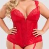 Lovehoney Plus Size Treasure Me Red Push-Up Basque Set 1 Lovehoney Plus Size Treasure Me Red Push-Up Basque Set -Online Sex toys shop 74558 a40915 red x size 000