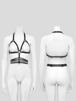 DOMINIX Deluxe Leather Open Cup Harness Bra 11 DOMINIX Deluxe Leather Open Cup Harness Bra -Online Sex toys shop 74587 a40939 black 004