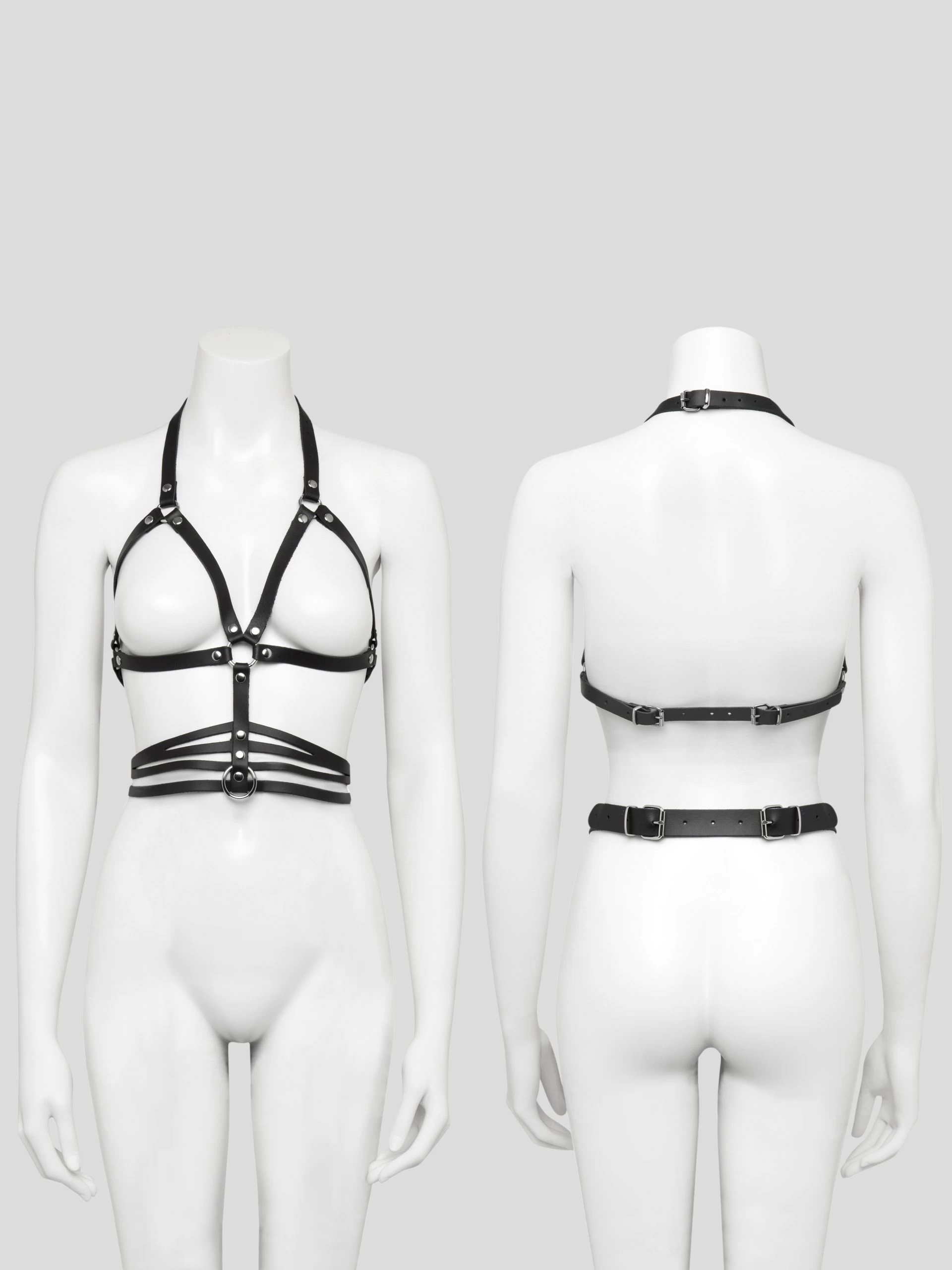 DOMINIX Deluxe Leather Open Cup Harness Bra 7 DOMINIX Deluxe Leather Open Cup Harness Bra - Image 5