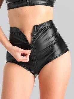 Lovehoney Fierce Wet Look High-Waisted Panties -Online Sex toys shop 75030 a41164 black regular 001