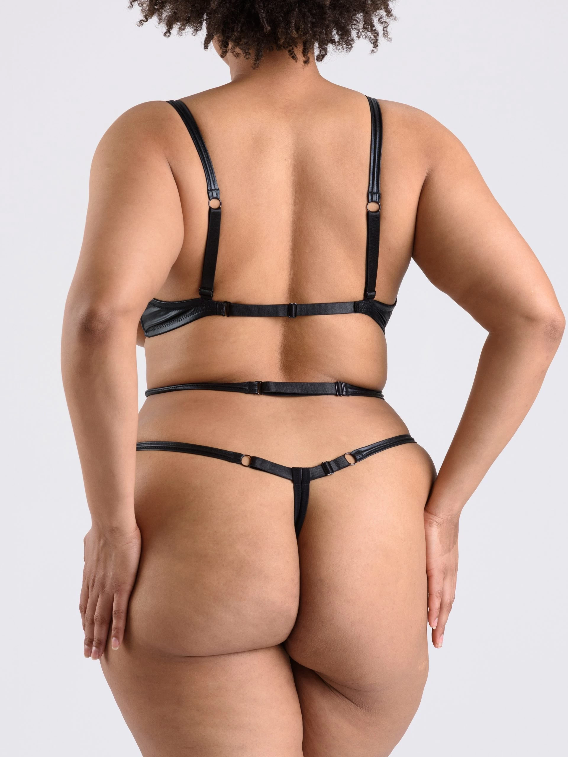 Lovehoney Plus Size Fierce Wet Look Open Cup Teddy 6 Lovehoney Plus Size Fierce Wet Look Open Cup Teddy - Image 4