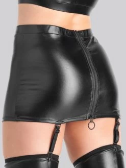 Lovehoney Fierce Wet Look Garter Skirt 9 Lovehoney Fierce Wet Look Garter Skirt -Online Sex toys shop 75044 a41169 black regular 002