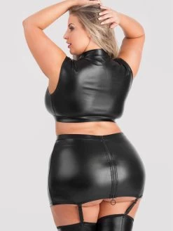 Lovehoney Plus Size Fierce Wet Look Garter Skirt 11 Lovehoney Plus Size Fierce Wet Look Garter Skirt -Online Sex toys shop 75046 a41169 black x size 004