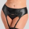 Lovehoney Plus Size Fierce Wet Look Garter Belt 1 Lovehoney Plus Size Fierce Wet Look Garter Belt -Online Sex toys shop 75056 a41172 black x size 000
