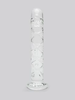 Lovehoney Slimline Realistic Textured Sensual Glass Dildo 6.5 Inch 10 Lovehoney Slimline Realistic Textured Sensual Glass Dildo 6.5 Inch -Online Sex toys shop 75094 a31109 clear 002