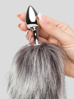 DOMINIX Deluxe Stainless Steel Small Faux Silver Fox Tail Butt Plug 9 DOMINIX Deluxe Stainless Steel Small Faux Silver Fox Tail Butt Plug -Online Sex toys shop 75177 a41277 silver 003