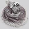 DOMINIX Deluxe Stainless Steel Medium Faux Silver Fox Tail Butt Plug -Online Sex toys shop 75178 a41278 silver 000