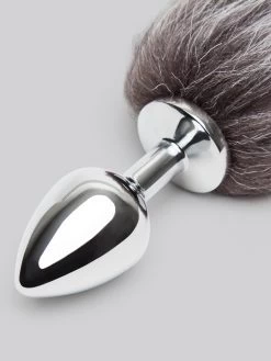 DOMINIX Deluxe Stainless Steel Medium Faux Silver Fox Tail Butt Plug -Online Sex toys shop 75178 a41278 silver 002