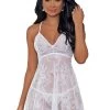 Escante White Lace And Mesh Layered Babydoll Set 2 Escante White Lace And Mesh Layered Babydoll Set -Online Sex toys shop 75220 a41296 white regular 000