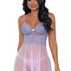 Escante Pink Lace And Mesh Babydoll Set -Online Sex toys shop 75229 a41299 pink regular 000