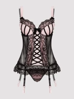Lovehoney Boudoir Belle Blush Pink Push-Up Basque Set