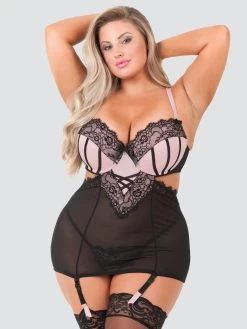 Lovehoney Plus Size Boudoir Belle Blush Pink Cut-Out Chemise Set 9 Lovehoney Plus Size Boudoir Belle Blush Pink Cut-Out Chemise Set -Online Sex toys shop 75456 a39706 pink x size 005