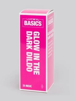 BASICS Glow In The Dark Realistic Suction Cup Dildo 8 Inch -Online Sex toys shop 75501 a41462 pink 005