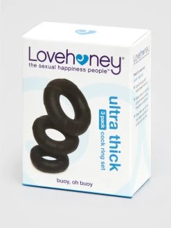 Lovehoney Ultra Thick Silicone Cock Ring Set (3 Count) 11 Lovehoney Ultra Thick Silicone Cock Ring Set (3 Count) -Online Sex toys shop 76709 a42631 black 004