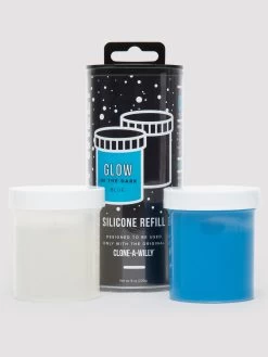 Clone-A-Willy Dark Blue Glow In The Dark Silicone Refill