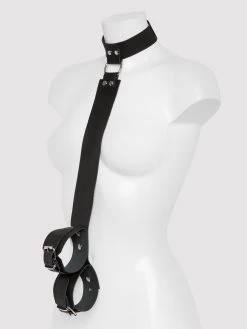DOMINIX Deluxe Leather Collar And Wrist Restraint Harness