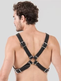 DOMINIX Deluxe Leather Cross-Body Harness -Online Sex toys shop 78064 a42841 black 002
