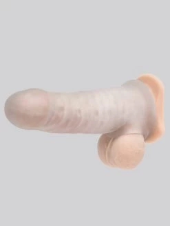 Perfect Fit Fat Boy Thin 6.5 Inch Penis Sleeve With Ball Loop -Online Sex toys shop 79237 a31409 white 003
