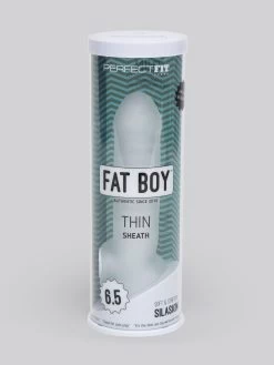 Perfect Fit Fat Boy Thin 6.5 Inch Penis Sleeve With Ball Loop -Online Sex toys shop 79237 a31409 white 005