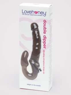Lovehoney Double Dipper Vibrating Strapless Strap-On Dildo 7 Inch 11 Lovehoney Double Dipper Vibrating Strapless Strap-On Dildo 7 Inch -Online Sex toys shop 79339 a43990 black 004