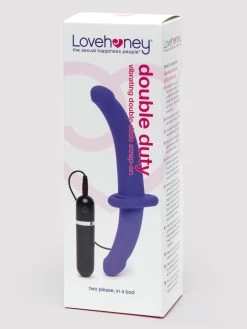 Lovehoney Double Duty Vibrating Double-Ended Strap-On Dildo -Online Sex toys shop 79403 a44037 purple 004