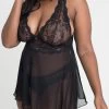 Lovehoney Plus Size Bombshell Black Lace Babydoll Set 2 Lovehoney Plus Size Bombshell Black Lace Babydoll Set -Online Sex toys shop 79934 a44344 black x size 000