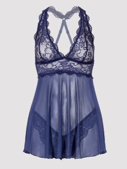 Lovehoney Bombshell Blue Lace Babydoll Set