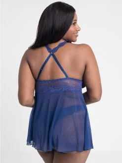 Lovehoney Plus Size Bombshell Blue Lace Babydoll Set 9 Lovehoney Plus Size Bombshell Blue Lace Babydoll Set -Online Sex toys shop 79947 a44344 blue x size 002