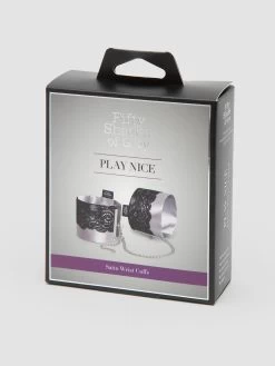 Fifty Shades Of Grey Play Nice Satin And Lace Wrist Cuffs -Online Sex toys shop 80023 a44398 black 002