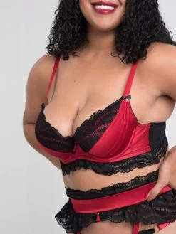 Lovehoney Plus Size Empress Red Satin And Lace Bra Set -Online Sex toys shop 80118 a44477 red x size 003