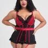 Lovehoney Plus Size Empress Red Satin And Lace Basque Set -Online Sex toys shop 80123 a44479 red x size 000