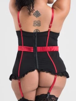 Lovehoney Plus Size Empress Red Satin And Lace Basque Set 9 Lovehoney Plus Size Empress Red Satin And Lace Basque Set -Online Sex toys shop 80123 a44479 red x size 003