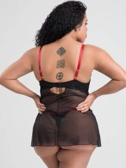 Lovehoney Plus Size Empress Red Satin And Lace Chemise Set -Online Sex toys shop 80146 a44498 red x size 002