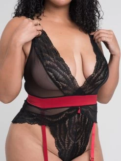 Lovehoney Plus Size Empress Red Satin And Lace Teddy 7 Lovehoney Plus Size Empress Red Satin And Lace Teddy -Online Sex toys shop 80152 a44500 red x size 002