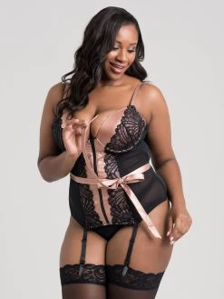 Lovehoney Plus Size Pearl Faux Leather And Lace Basque Set -Online Sex toys shop 80480 a44709 black x size 002
