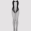 Lovehoney Fishnet Criss-Cross Cut-Out Crotchless Bodystocking -Online Sex toys shop 80696 a44809 black regular 000