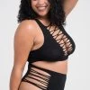 Lovehoney Plus Size Black Criss-Cross Bra Set