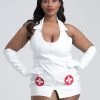 Lovehoney Fantasy Plus Size Naughty PVC-Look Nurse Costume -Online Sex toys shop 80868 a44922 white x size 000